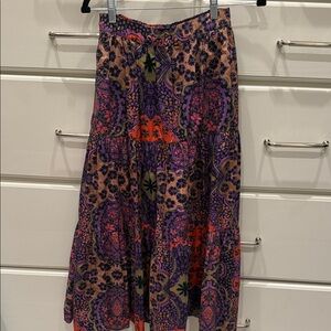 XiRENA Vibrant Patterned Maxi Skirt - Purple and Orange